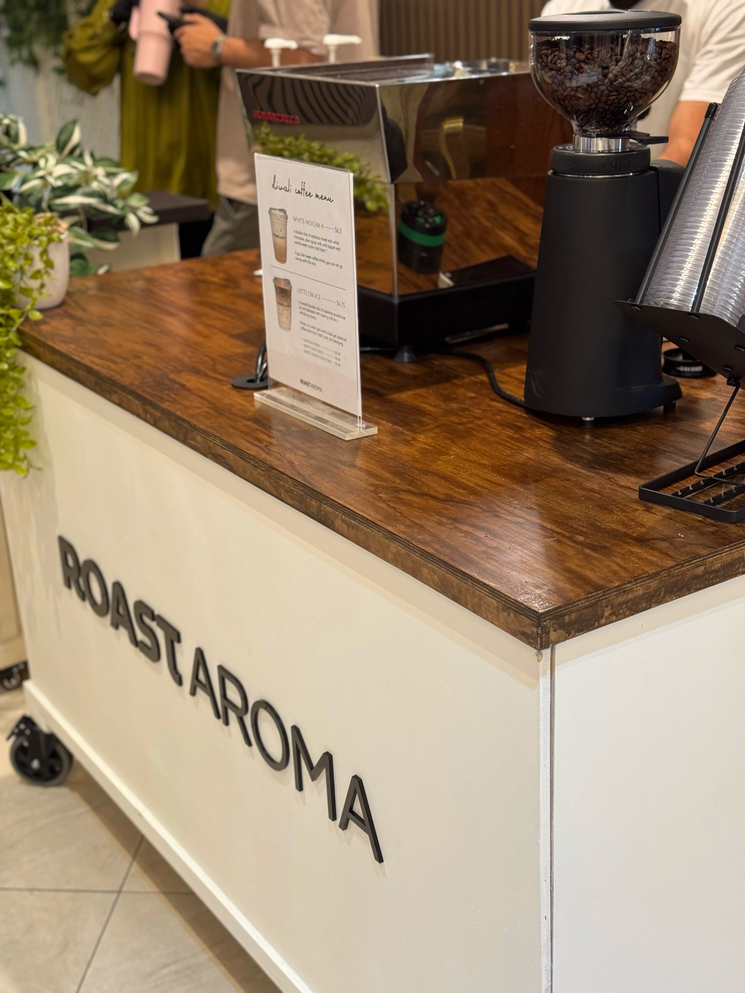 RoastAroma mobile coffee cart at wedding event