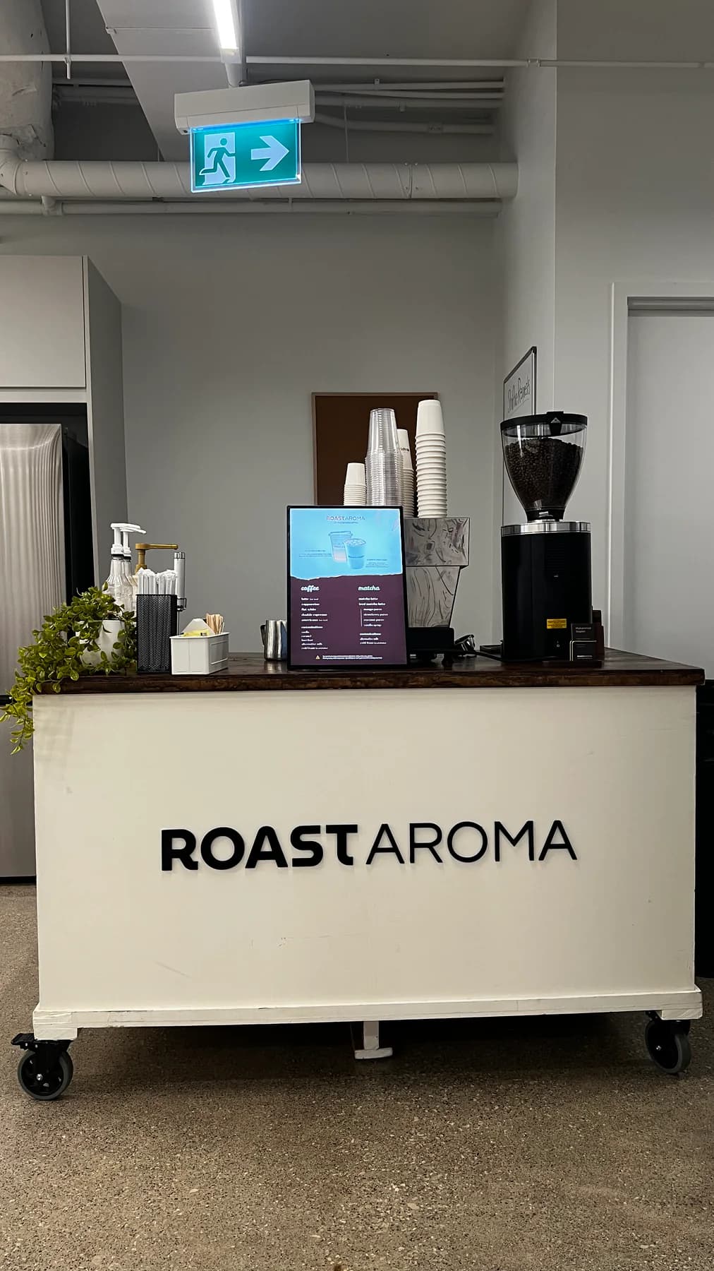 RoastAroma coffee cart ready before campaign graphics are applied