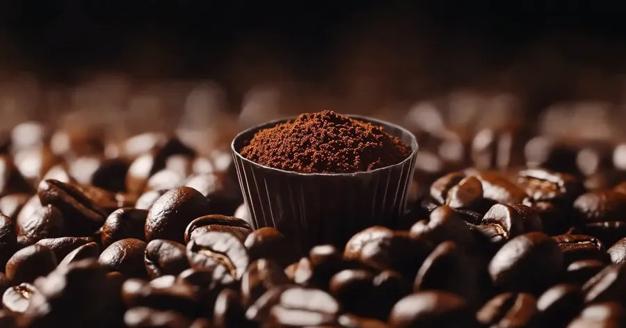 K cup with coffee grounds