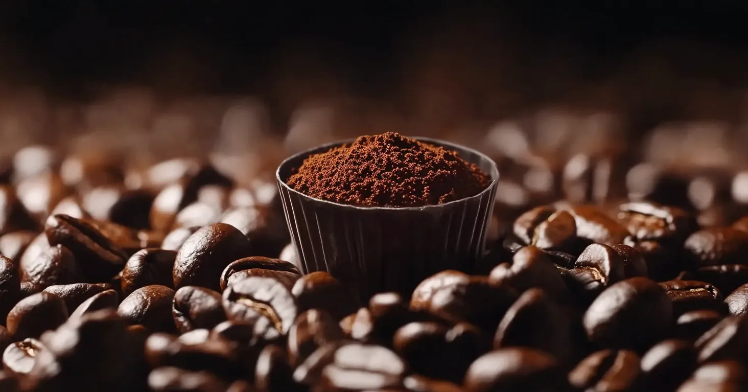 K cup with coffee grounds